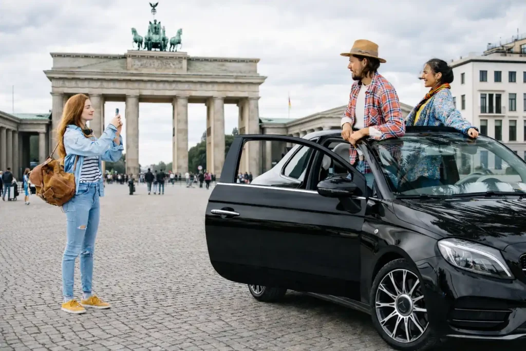 Eine Gruppe hat ein Taxi von Berlin Flughafen Taxi für eine Sightseeing-Tour in Berlin gebucht.